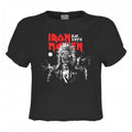 Front - Amplified Womens/Ladies 50th 2 Colour 1975 Eddie Iron Maiden Crop Top