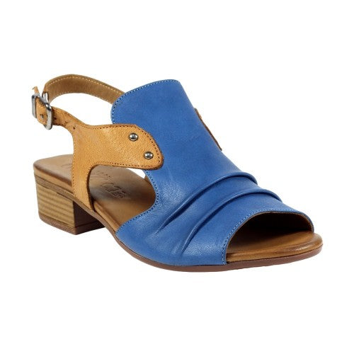 Navy - Front - Lazy Dogz Womens-Ladies Jaden Leather Sandals