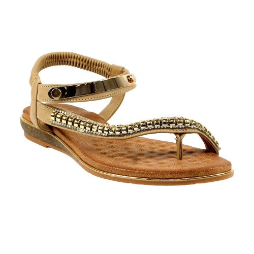 Orange - Front - Lunar Womens-Ladies Asia II Sandals