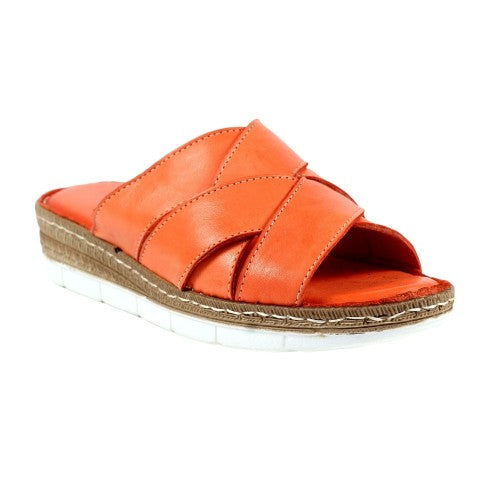 Mid Blue - Front - Lunar Womens-Ladies Gwen Leather Sandals