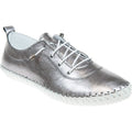Front - Lunar Womens/Ladies St Ives Metallic Leather Plimsolls