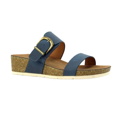 Grey - Front - Lunar Womens-Ladies Ripple Wedge Sandals