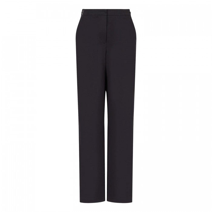 Front - Emporio Armani Womens/Ladies High Waist Straight Leg Trousers
