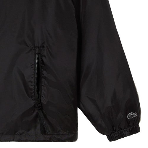 Front - Lacoste Mens Hooded Quilted Cropped Padded Jacket