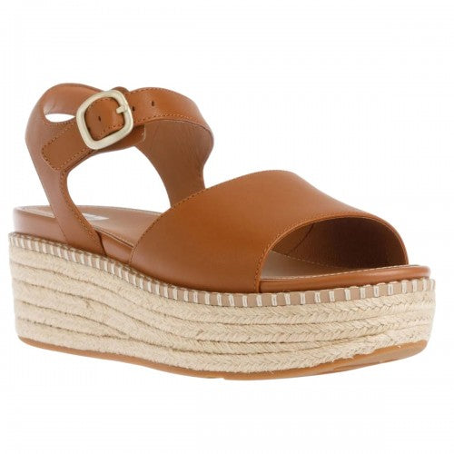 Front - FitFlop Womens/Ladies Eloise Leather Backstrap Wedge Espadrilles