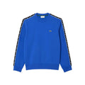 Front - Lacoste Mens Logo Strip Crew Neck Sweatshirt