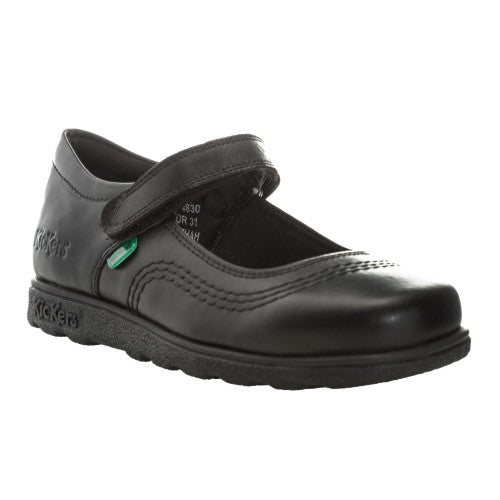 Front - Kickers Girls Fragma Pop Leather School Shoes