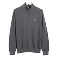 Front - Gant Mens Cotton Pique Half Zip Sweater Top