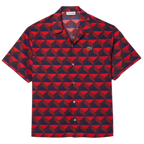 Front - Lacoste Mens Printed Relaxed Fit Shirt