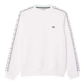 Front - Lacoste Mens Logo Strip Crew Neck Sweatshirt