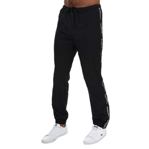 Front - Lacoste Mens Tape Logo Jogging Bottoms