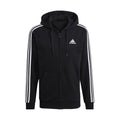 Front - Adidas Mens Essentials 3 Stripes Fleece Full Zip Hoodie