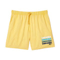 Front - Lacoste Mens Washed Mid Length Swimming Trunks