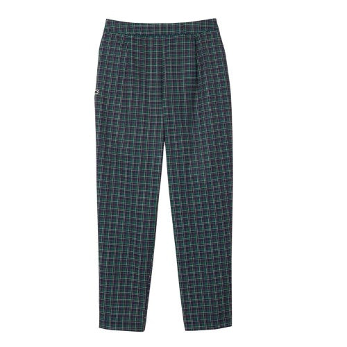 Front - Lacoste Womens/Ladies Stretch Checked 7/8 Golf Jogging Bottoms