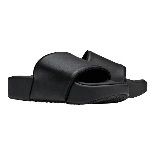 Front - Y-3 Mens Plain Leather Sliders