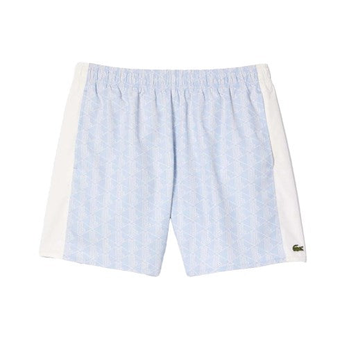 Front - Lacoste Mens Mid Length Swim Shorts