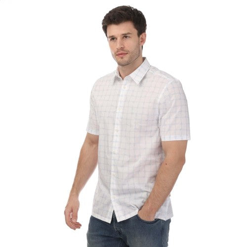Front - Ted Baker Mens Checked Short-Sleeved Shirt
