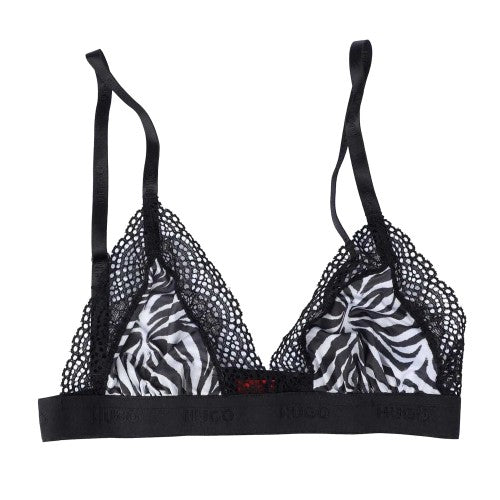 Front - Hugo Womens/Ladies Zebra Print Bra