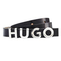 Front - Hugo Womens/Ladies Zula Metal Logo Cow Leather Belt