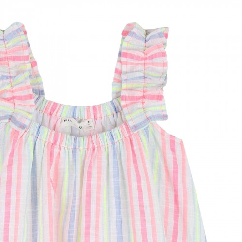 Multicoloured - Side - Billieblush Girls Stripe Smock Dress