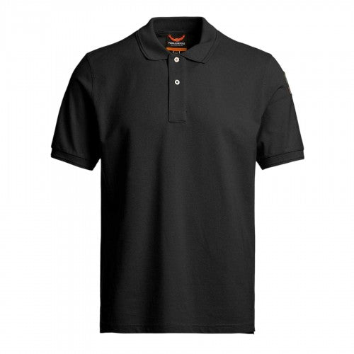 Black - Front - Parajumpers Mens Plain Polo Shirt