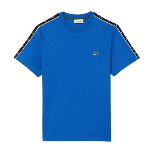 Front - Lacoste Mens Logo Cotton Jersey Stripes T-Shirt