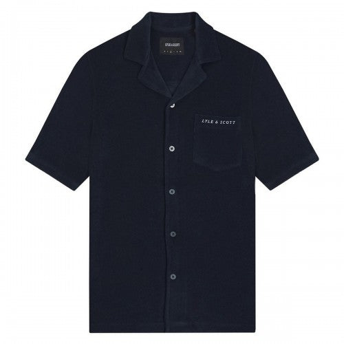 Front - Lyle & Scott Mens Towelling Resort Shirt