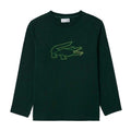 Front - Lacoste Childrens/Kids Crocodile Print Heavy Cotton T-Shirt