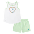 Front - Nike Girls Happy Camper Mesh Top & Bottom Set