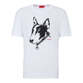 Front - Hugo Mens Dog Print T-Shirt