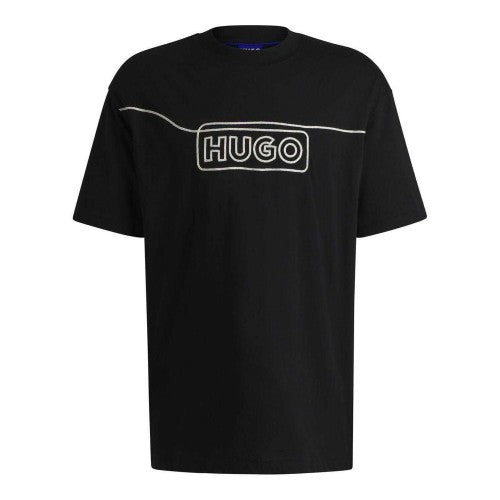 Front - Hugo Mens Noideryo Logo Stitch Detail T-Shirt