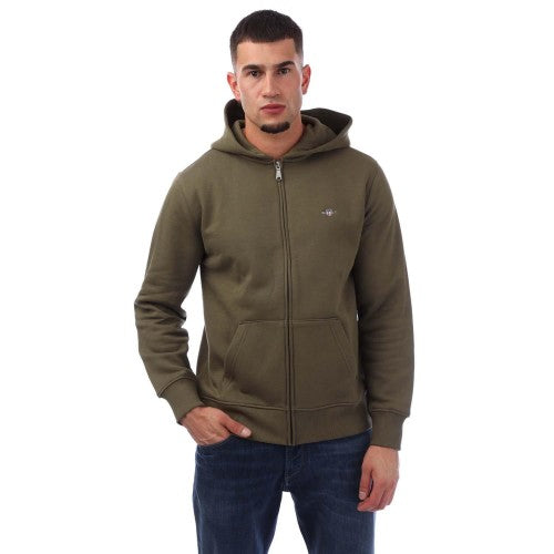 Front - Gant Mens Shield Logo Full Zip Hoodie