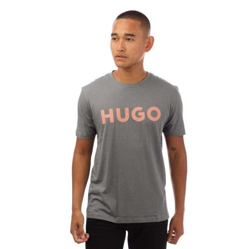 Front - Hugo Mens Dulivio Print Logo T-Shirt