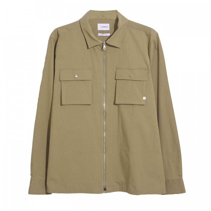 Front - Farah Mens Lynden Full Zip Overshirt