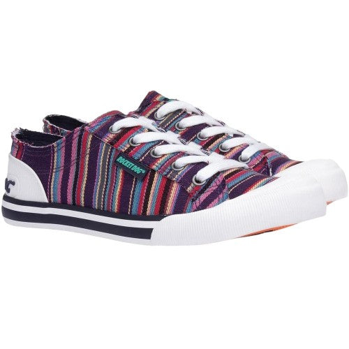 Front - Rocket Dog Womens/Ladies Jazzin Aloe Stripe Trainers