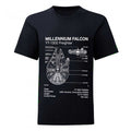 Front - Star Wars Unisex Adult Millennium Falcon Sketch T-Shirt