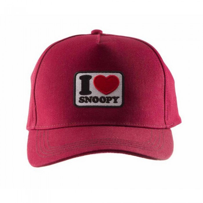 Front - Peanuts Unisex Adult I Heart Snoopy Snapback Cap