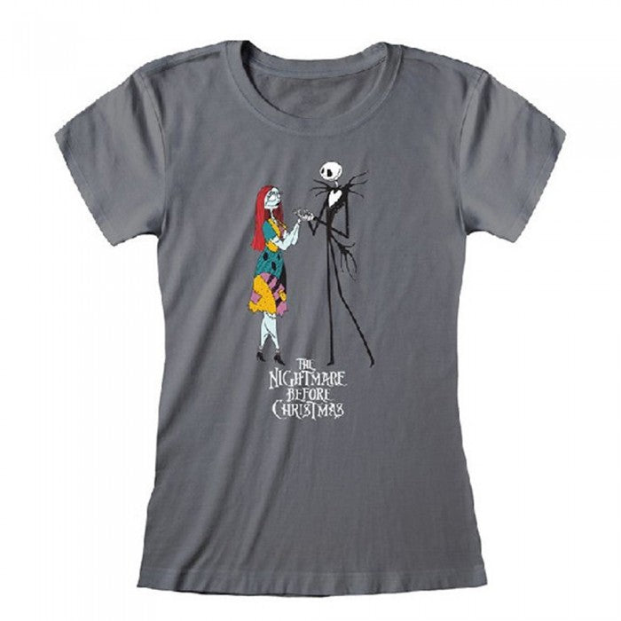 Front - The Nightmare Before Christmas Womens/Ladies Jack And Sally Fitted T-Shirt