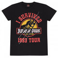 Front - Jurassic Park Unisex Adult I Survived 1993 Tour T-Shirt