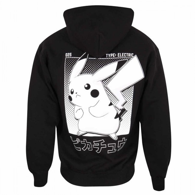 Front - Pokemon Unisex Adult Pikachu Half Tone Hoodie