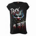 Front - Spiral Direct Womens/Ladies Trick Or Treat Loose Fit Turn Up T-Shirt