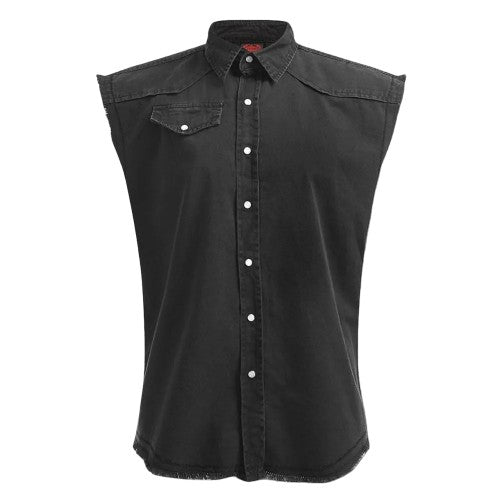 Front - Spiral Direct Unisex Adult Double Death Stone Wash Sleeveless Shirt