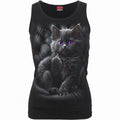 Front - Spiral Direct Womens/Ladies Cattitude Razor Back Sleeveless T-Shirt
