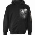 Front - Spiral Direct Unisex Adult Forest Wolf Full Zip Hoodie