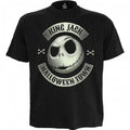 Front - Nightmare Before Christmas Unisex Adult Jack Skellington Crest Glow In The Dark T-Shirt
