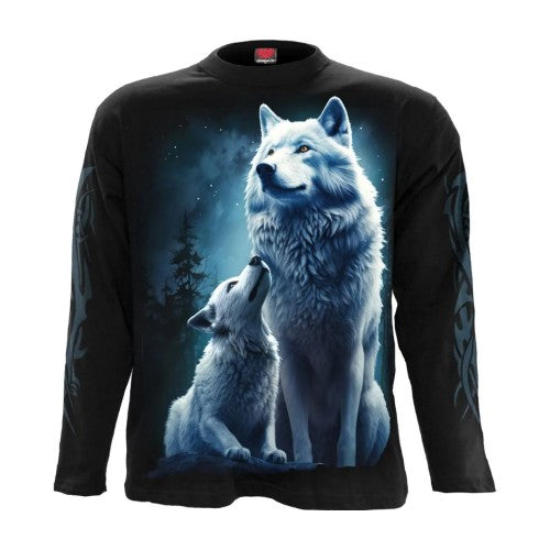Front - Spiral Unisex Adult Wolf Guardian Long-Sleeved T-Shirt
