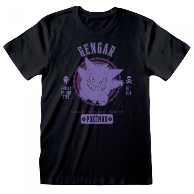 Front - Pokemon Unisex Adult Gengar Collegiate T-Shirt