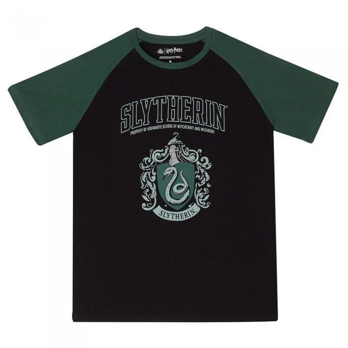 Front - Harry Potter Unisex Adult Slytherin Raglan T-Shirt