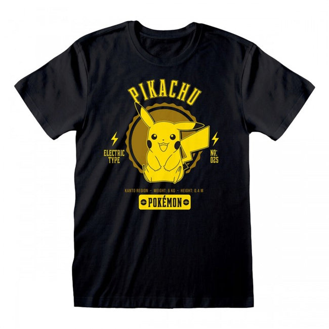 Front - Pokemon Unisex Adult Pikachu Collegiate T-Shirt