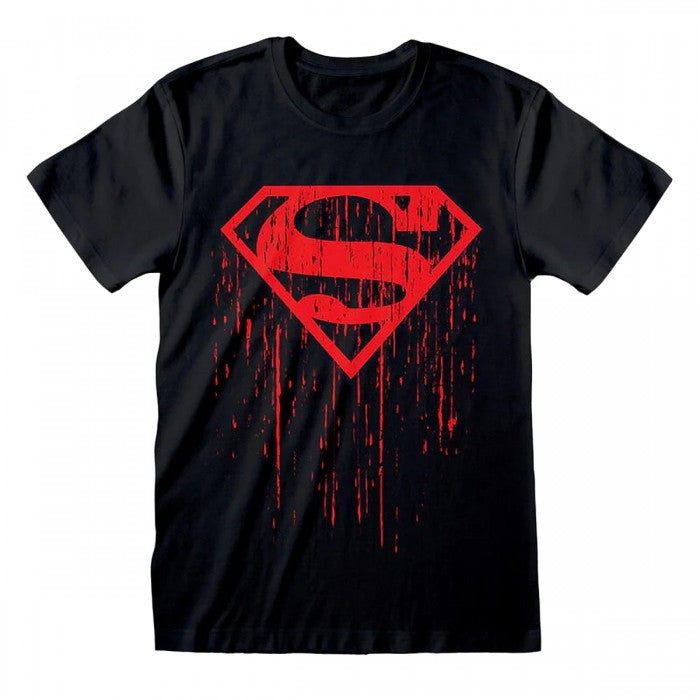 Front - Superman Unisex Adult Dripping Logo T-Shirt